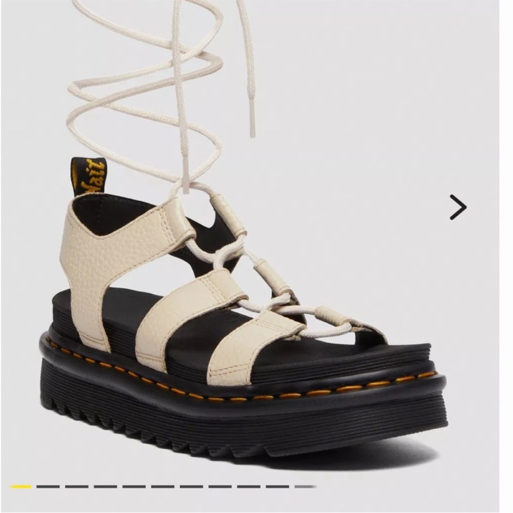 Dr. Martens Women's Beige Gladiator Lace-Up Sandals